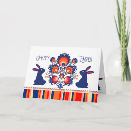 Paasfolklore met twee blauwe bundels 🐰 aangepaste kaart