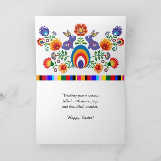 🐰 paasfolklore met twee bunnies, kaart (Binnen)