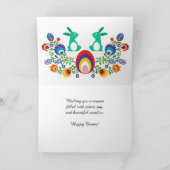 🐰 paasfolklore met twee bunnies, kaart (Binnen)