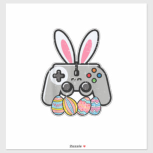 Paasgamecontroller konijnenoren jongens kinderen Y Sticker
