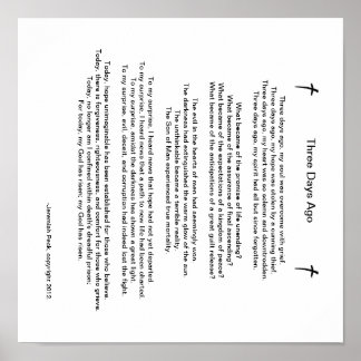 Paasgedicht "Drie dagen geleden" Poster