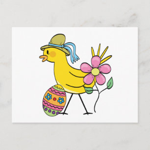Paasgele vogel T-shirts en geschenken Feestdagenkaart