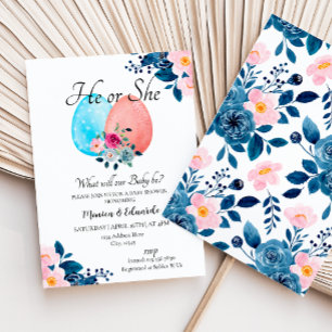 Paasgeslacht onthullen Baby shower Kaart