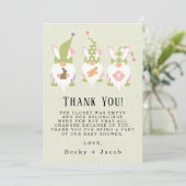 Paasgnomen Groen Baby shower Hartelijk dank Bedankkaart (Staand voorkant)