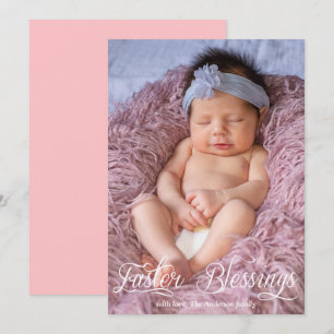 Paasgordels babymeisjes Roze foto Feestdagenkaart