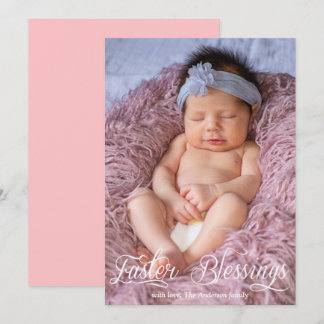 Paasgordels babymeisjes Roze foto Feestdagenkaart