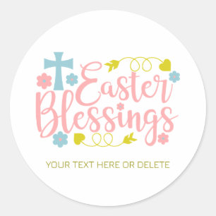 Paasgordels, kleurrijke elegante typografie ronde sticker