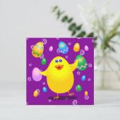 Paasgrappige meid, uitnodiging (Staand voorkant)