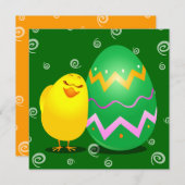 Paasgrappige meid, uitnodiging (Voorkant / Achterkant)