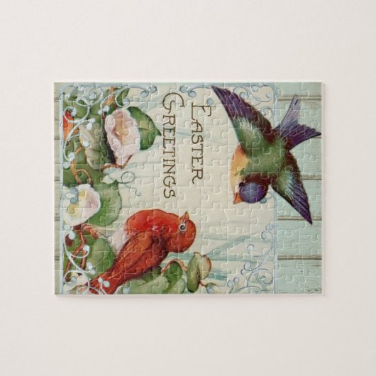  paasgrietvogels nestringend hek legpuzzel (Horizontaal)