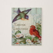  paasgrietvogels nestringend hek legpuzzel (Verticaal)