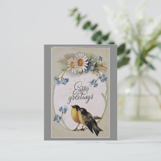 Paasgroet Cute Spring Robin Briefkaart (Staand voorkant)