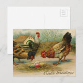  paasgroet kippen feestdagenkaart (Voorkant / Achterkant)