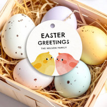 Paasgroet met twee kleine kippen