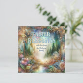 Paasgroeten Bosland Waterverf Art Nouveau Feestdagenkaart (Staand voorkant)