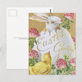  paasgroeten Bunny en Chick Briefkaart (Voorkant / Achterkant)
