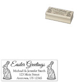 Paasgroeten Chocolate Bunny Rabbit Adres Rubberstempel (Gestempeld)