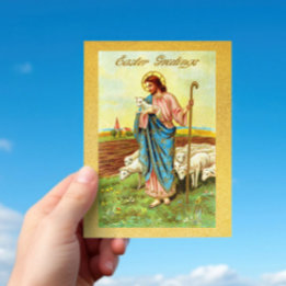  paasgroeten Herder Schapenlam Jezus Briefkaart