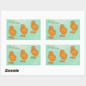 Paasgroeten Kip Groen Rechthoekige Sticker (Vel)