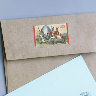 paasgroeten konijnen Antiek autoeieren Rechthoekige Sticker