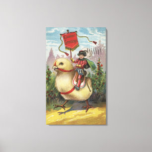PaasgroetenPrins op een kuiken Canvas Afdruk