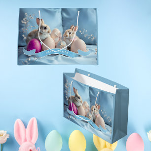 Paasgrote cadeautas twee konijnen & paaseieren