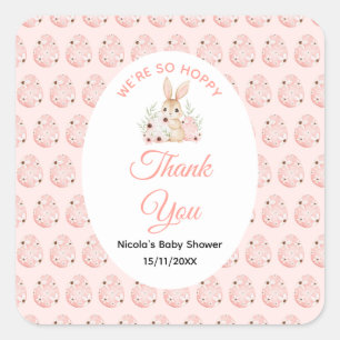 Paashaas Baby Shower Vierkante Sticker