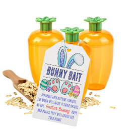 Paashaas blauw cadeaulabel