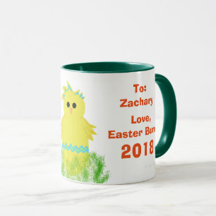 Paashaas Blauw Groen Kuiken Eieren Keepsake Mok