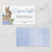 Paashaas blauw wit bloemenluier verlovingskaarten informatiekaartje (Voorkant / Achterkant)