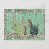  paashaas bloem feestdagenkaart (Voorkant)