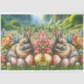 Paashaas Bloemen Vakantie Eieren Tissuepapier (Voorkant)