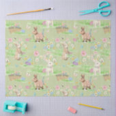 Paashaas Bloemenvlinder Munt Groene Decoupage Tissuepapier (Craft)