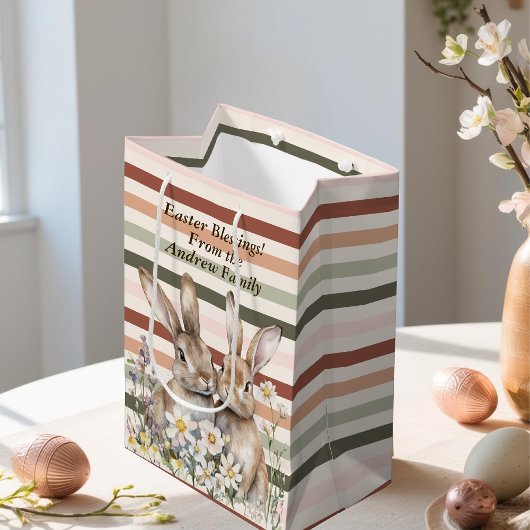 Paashaas Boho Waterverf gepersonaliseerd Medium Cadeauzakje