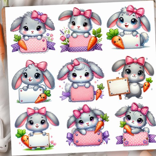 Paashaas Bordhouders Set 2 Sticker