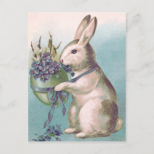 paashaas Bunny Holding gekleurde eieren Feestdagenkaart