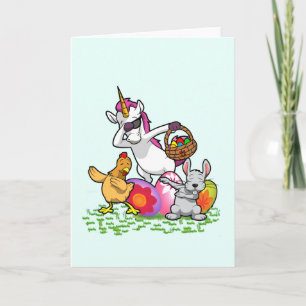 Paashaas Bunny Shirt, Dabbing Eenhoorn Chicken Ra Feestdagen Kaart