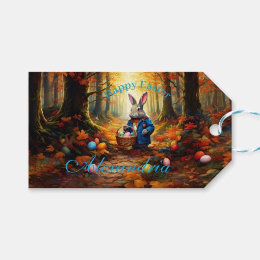 Paashaas cadeaulabel (Voorkant (Horizontaal))