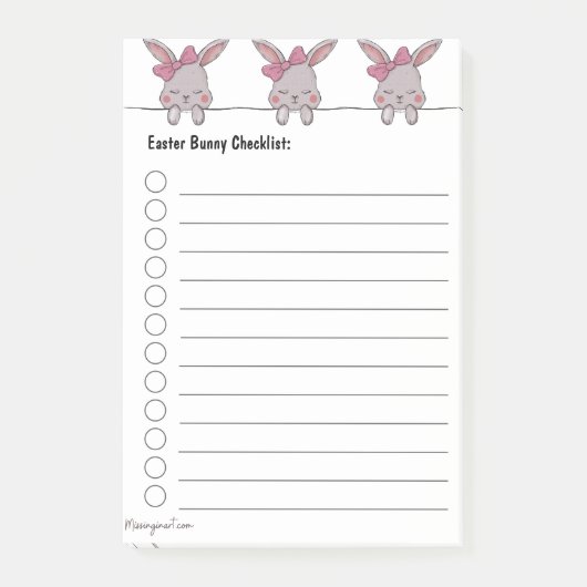 Paashaas Checklist Post-it® Notes (Voorkant)