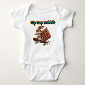 Paashaas Chocolade Skateboarder Romper (Voorkant)