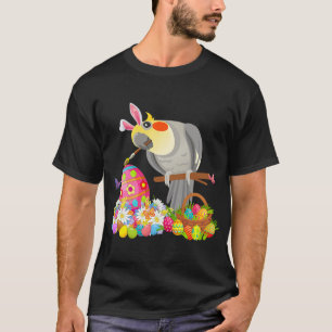 Paashaas Cockatiel Tekening Chocolade Eieren Liefd T-shirt