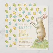 Paashaas Cute Konijn Eierenjacht Kaart (Voorkant / Achterkant)