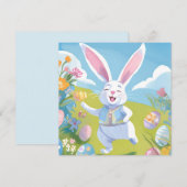 Paashaas | Cute Pasen Pastelkleurige Wildflower Ka (Voorkant / Achterkant)