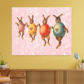 Paashaas dansende eieren canvas afdruk (Insitu (Woonkamer))