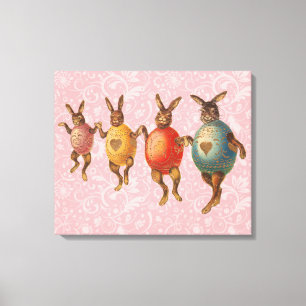 Paashaas Dansende Eieren Canvas Afdruk