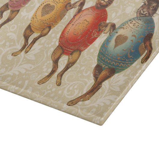 Paashaas dansende eieren snijplank (Hoek)