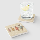 Paashaas dansende eieren stenen onderzetter (Zijkant)