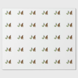 Paashaas Dino Bigfoot Sasquatch Trex Mannen Jongen Cadeaupapier