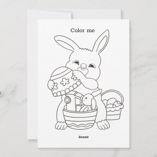 Paashaas Doolhof & Kleurplaat Activiteitenkaart  Feestdagenkaart (Achterkant)