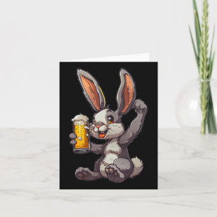 Paashaas Drink een koud biertje voor mannendag Kaart